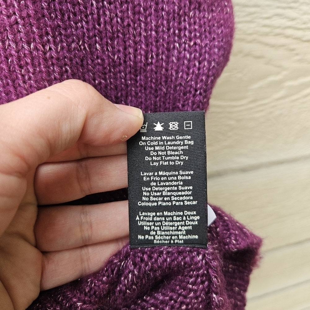 UGG Lylah rollneck sweater purple metallic wool blend oversized small - Picture 6 of 9